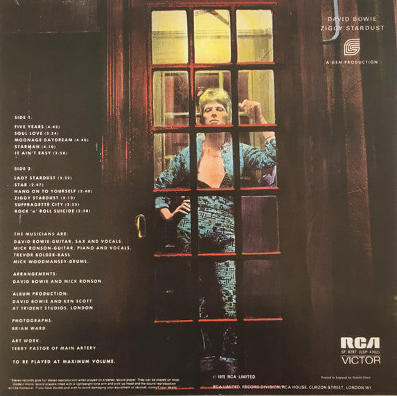DAVID BOWIE - THE RISE AND FALL OF ZIGGY STARDUST AND THE SPIDERS FROM MARS LP VINILO
