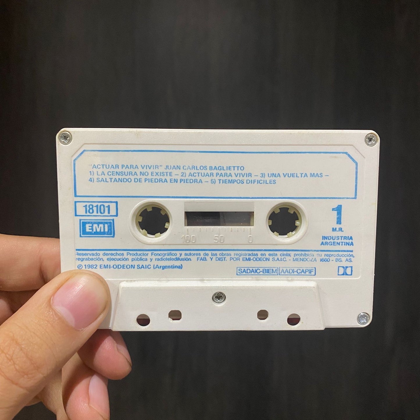 Actuar para vivir - Juan Carlos Baglietto Cassette.