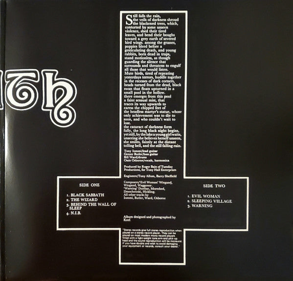 BLACK SABBATH - BLACK SABBATH LP VINILO