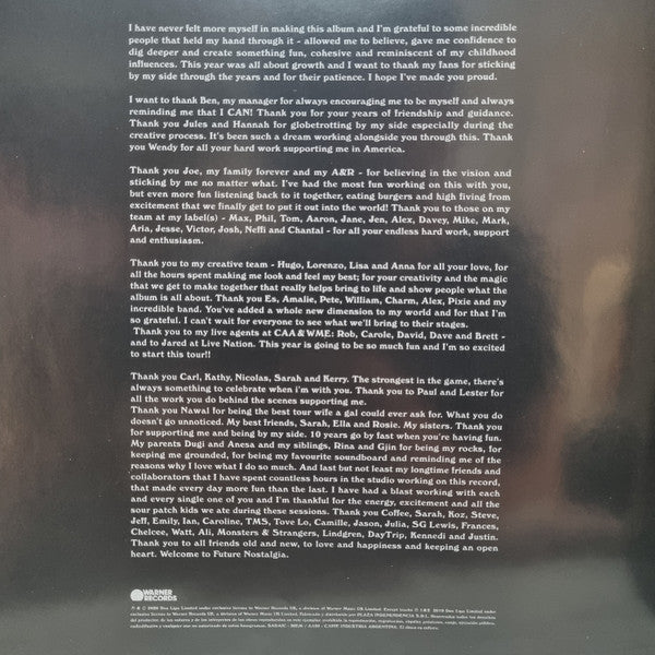 DUA LIPA - FUTURE NOSTALGIA LP VINILO