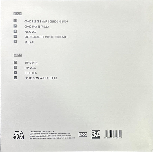 ALEX ANWANDTER - REBELDES LP VINILO EDICION LIMITADA COLOR BLANCO