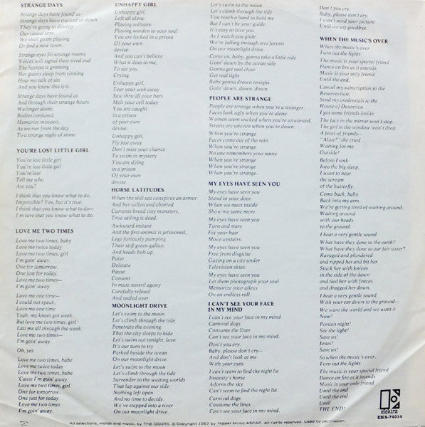THE DOORS - STRANGE DAYS LP VINILO