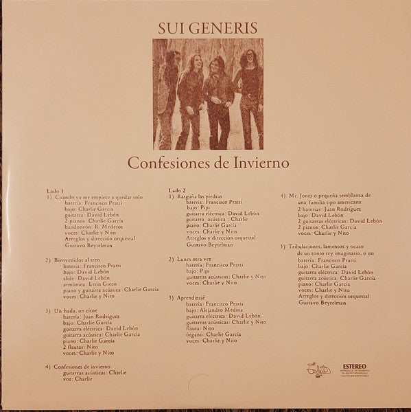SUI GENERIS - CONFESIONES DE INVIERNO LP VINILO