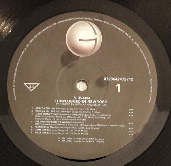 NIRVANA - MTV UNPLUGGED IN NEW YORK LP