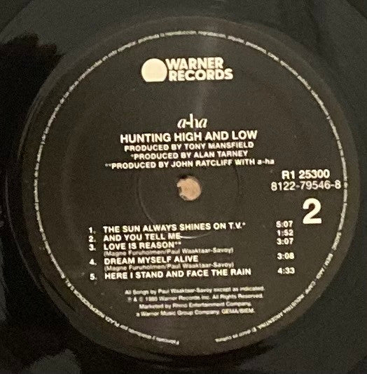 A-HA - HUNTING HIGH AND LOW LP VINILO