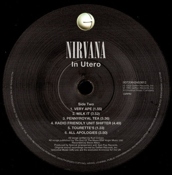 NIRVANA - IN UTERO LP VINILO