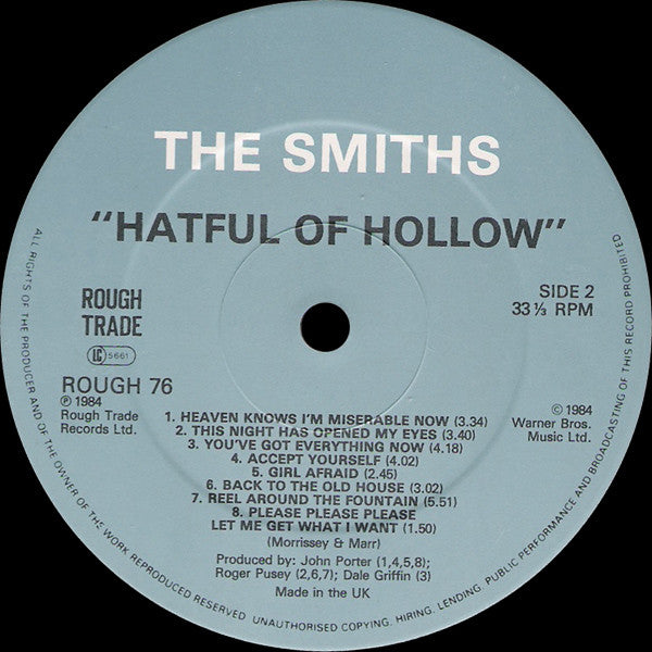 THE SMITHS - HATFUL OF HOLLOW LP VINILO