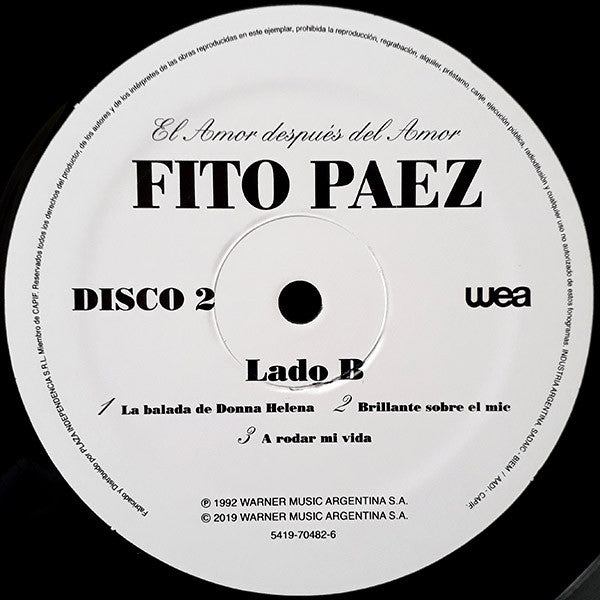 FITO PAEZ - EL AMOR DESPUES DEL AMOR 2LPs