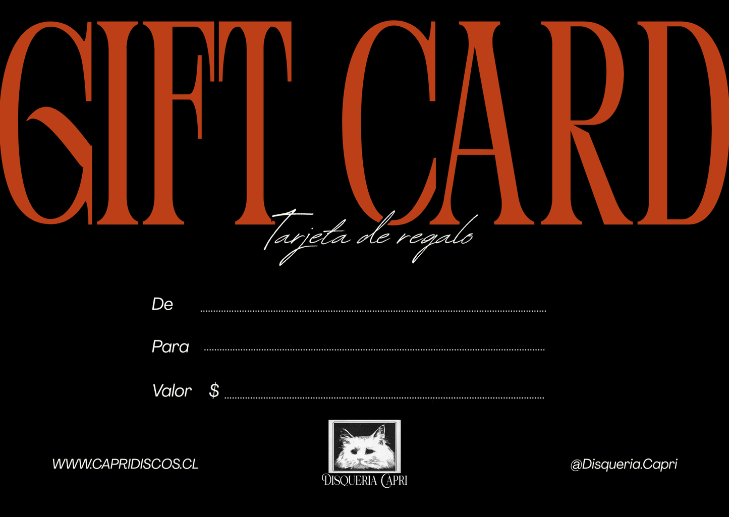 GIFTCARD / TARJETA DE REGALO