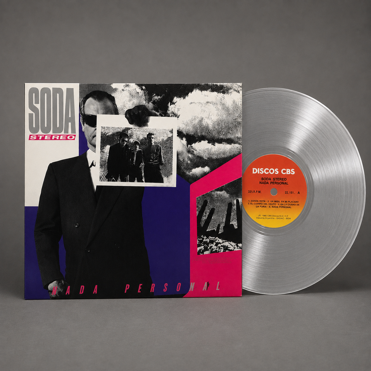 SODA STEREO - NADA PERSONAL LP VINILO CLEAR / TRANSPARENTE EDICION LIMITADA