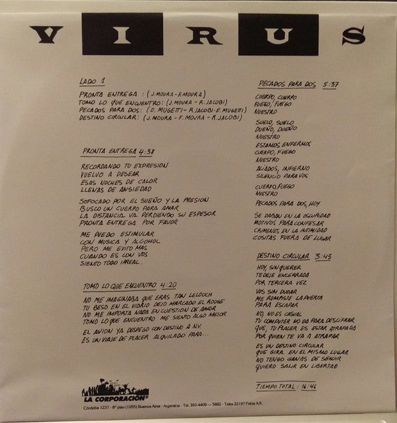 VIRUS - LOCURA LP VINILO