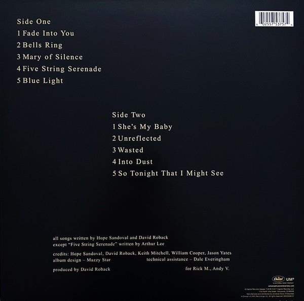 MAZZY STAR - SO TONIGH THAT I MIGHT SEE LP VINILO