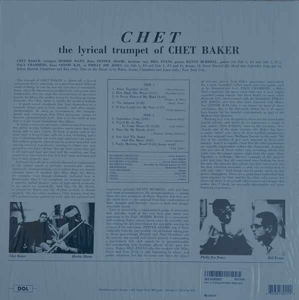 CHET BAKER - CHET LP LIMITED EDITION VINILO