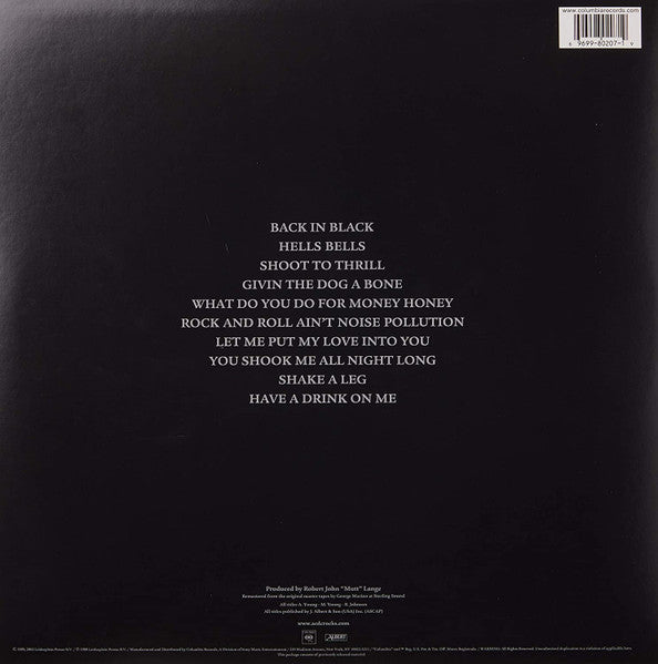 AC/DC - BACK IN BLACK LP VINILO