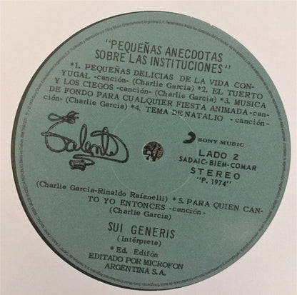 PEQUEÑAS ANECDOTAS SOBRE LAS INSTUCIONES - SUI GENERIS
