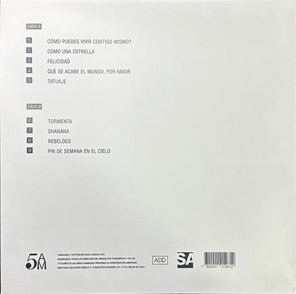 ALEX ANWANDTER - REBELDES LP VINILO EDICION LIMITADA COLOR BLANCO