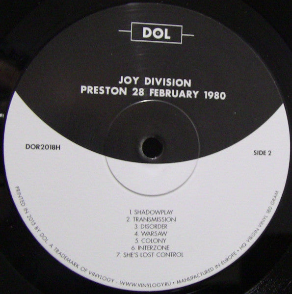JOY DIVISION - Preston 28 February 1980 LIVE / EN VIVO LP VINILO