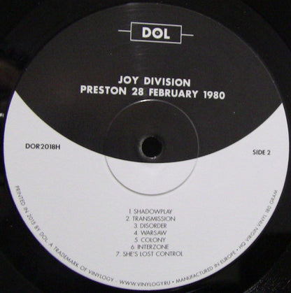 JOY DIVISION - Preston 28 February 1980 LIVE / EN VIVO LP VINILO