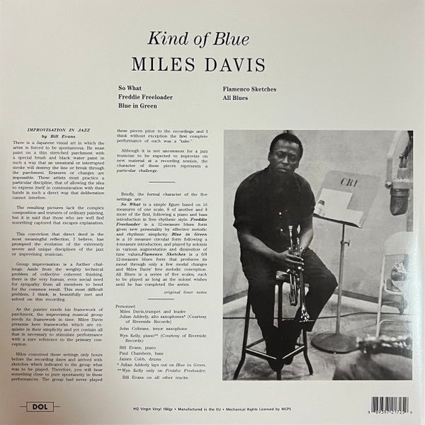 MILES DAVIS - KIND OF BLUE LP VINILO