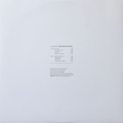 JOY DIVISION - UNKNOWN PLEASURES LP VINILO
