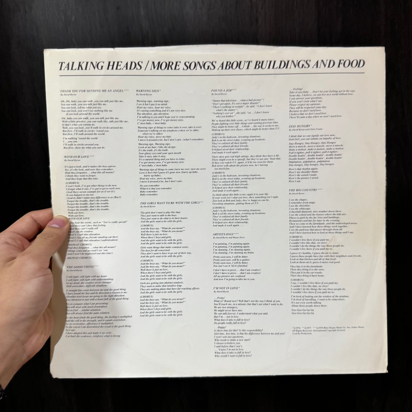 TALKING HEADS - MORE SONGS ABOUT BUILDINGS AND FOOD LP VINILO DE EPOCA