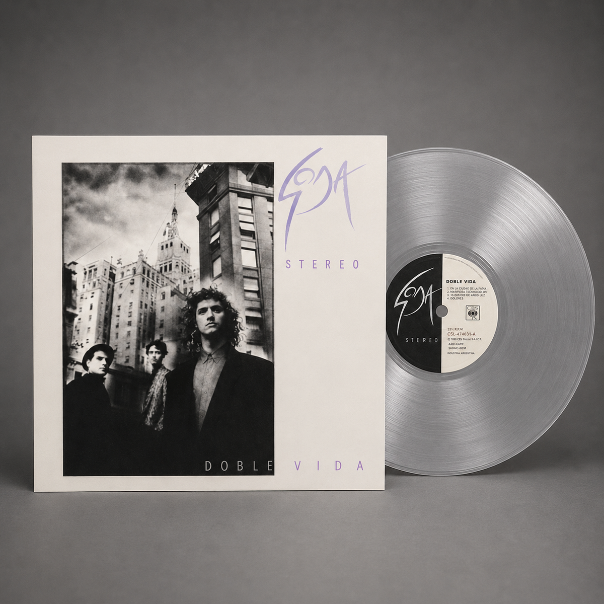 SODA STEREO - DOBLE VIDA LP VINILO CLEAR / TRANSPARENTE LIMITED EDITION