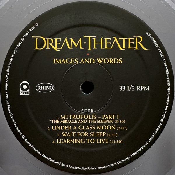 DREAM THEATER - IMAGES AND WORDS LP VINILO LIMITED EDITION CLEAR / TRANSPARENTE