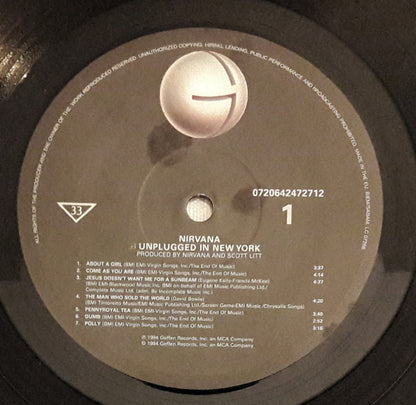 NIRVANA - MTV UNPLUGGED IN NEW YORK LP