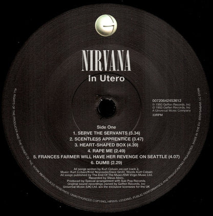 NIRVANA - IN UTERO LP VINILO