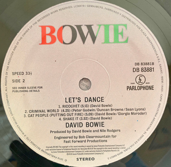 DAVID BOWIE - LETS DANCE LP VINILO