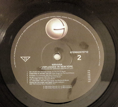 NIRVANA - MTV UNPLUGGED IN NEW YORK LP