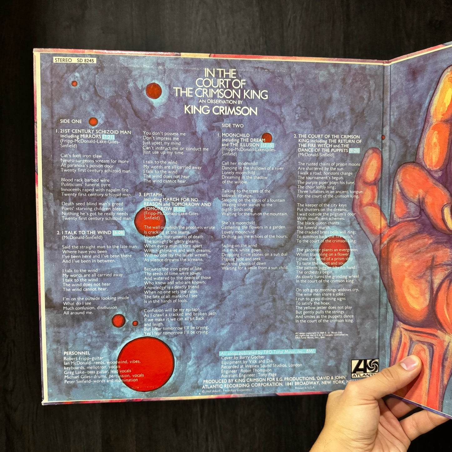 KING CRIMSON - IN THE COURT OF THE CRIMSON KING VINILO DE EPOCA