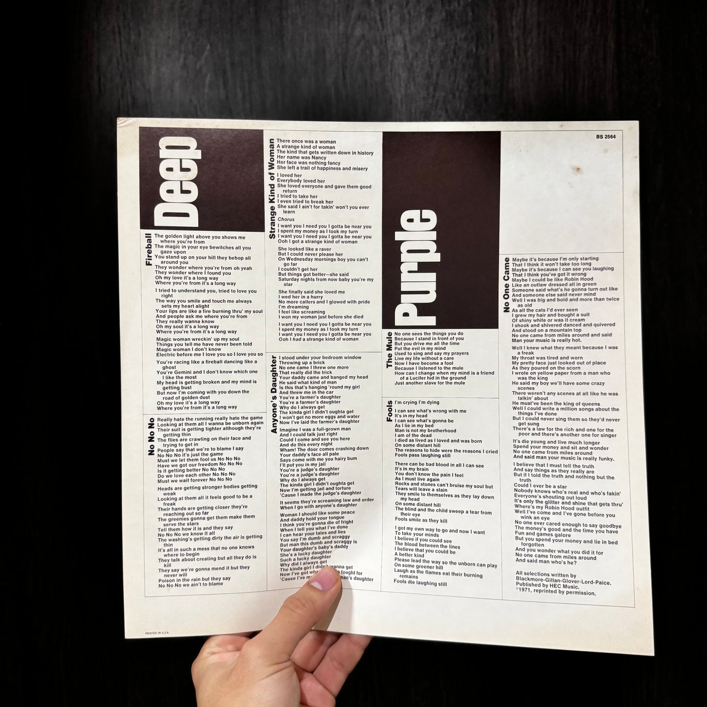 DEEP PURPLE - FIREBALL LP VINILO DE EPOCA