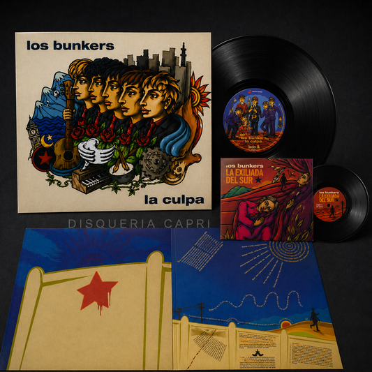 LOS BUNKERS - LA CULPA + LA EXILIADA DEL SUR 7" VINILO EDICION LIMITADA