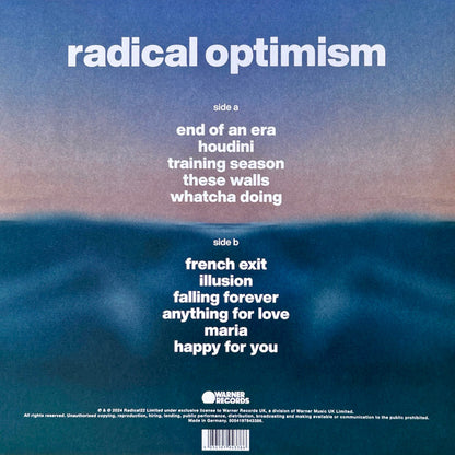 DUA LIPA - RADICAL OPTIMISM LIMITED EDITION Curaçao Blue LP