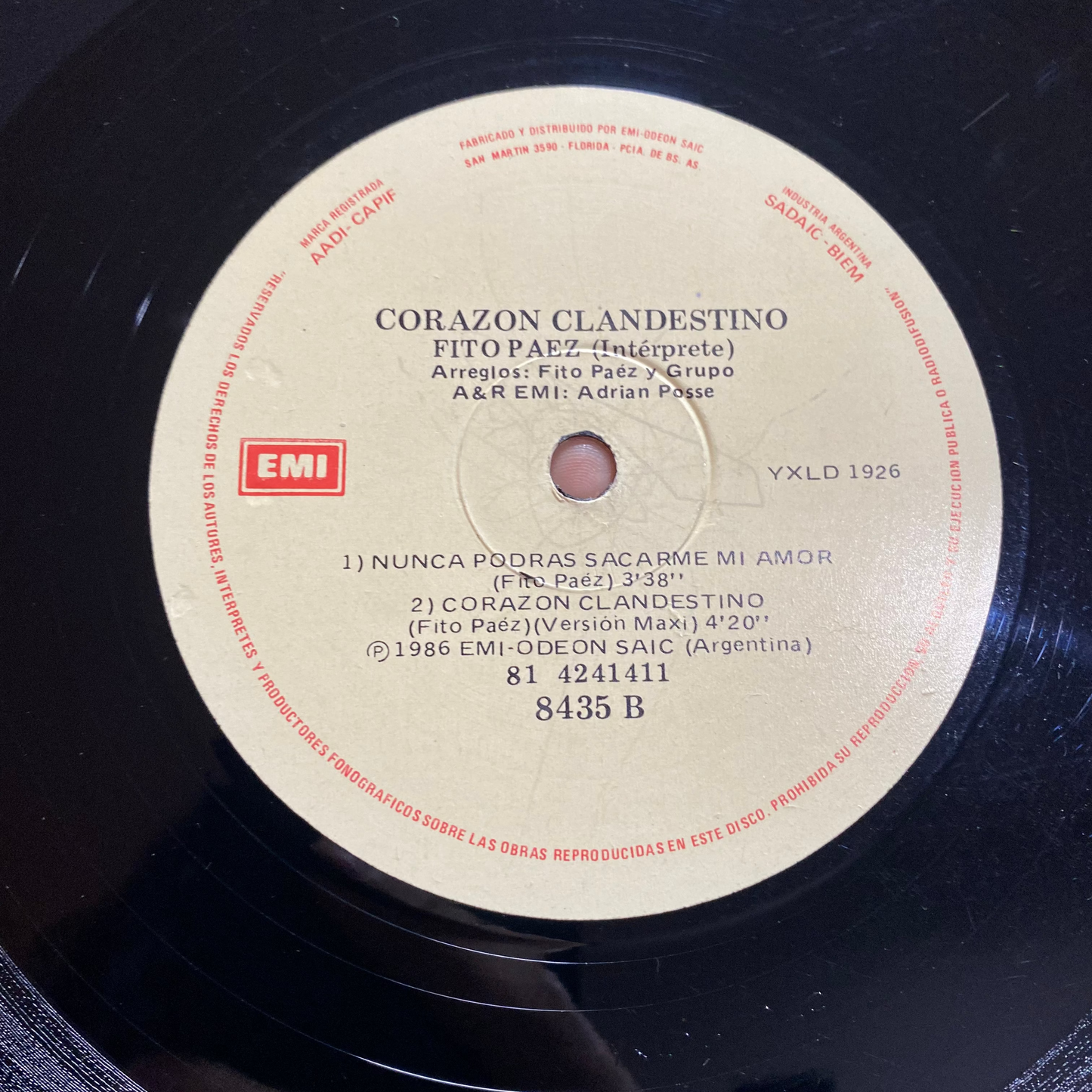 FITO PAEZ - CORAZON CLANDESTINO. MAXI 12”.