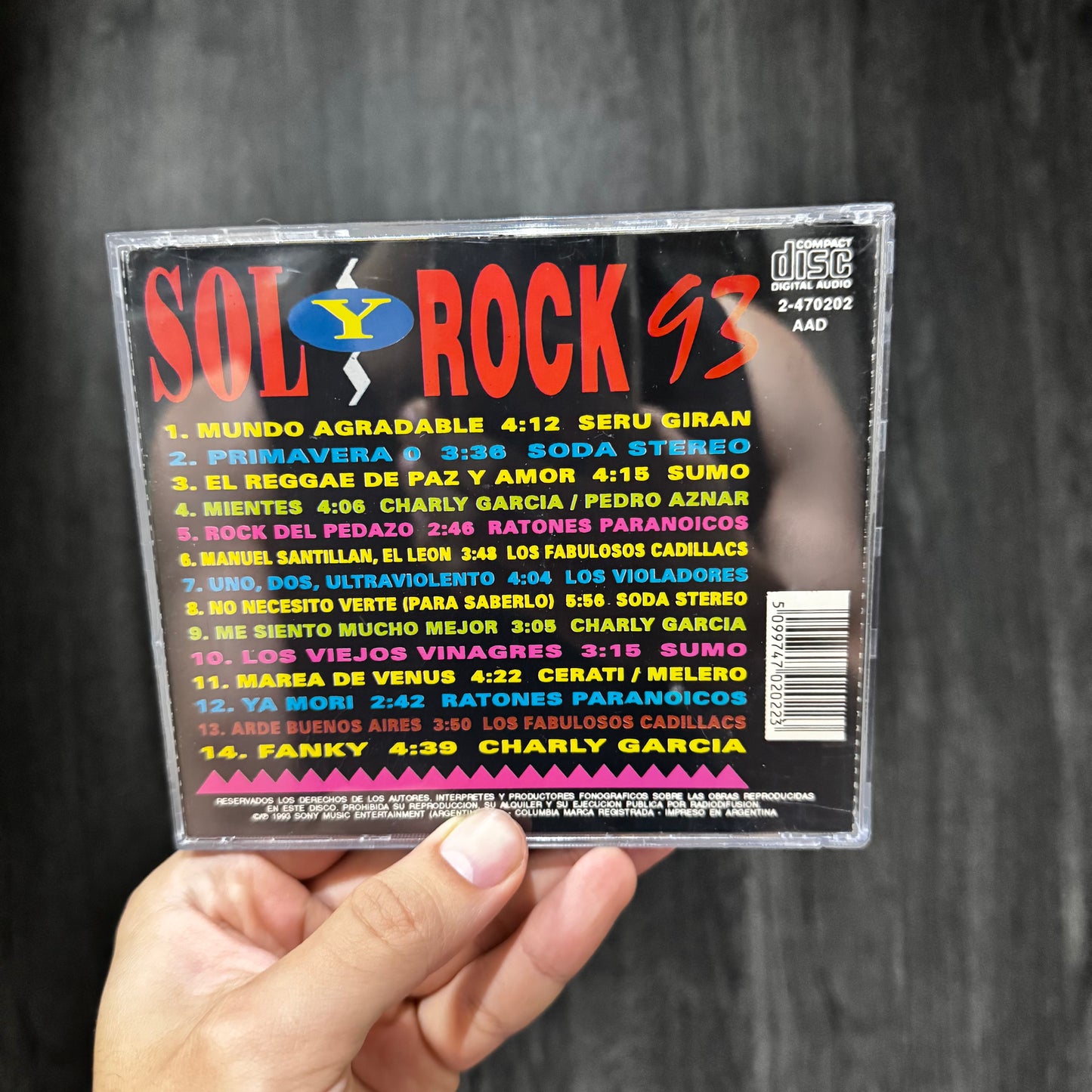 SOL Y ROCK 93 - COMPILADO DE ROCK ARGENTINO CD USADO