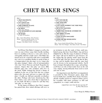 CHET BAKER - CHET BAKER SINGS LP